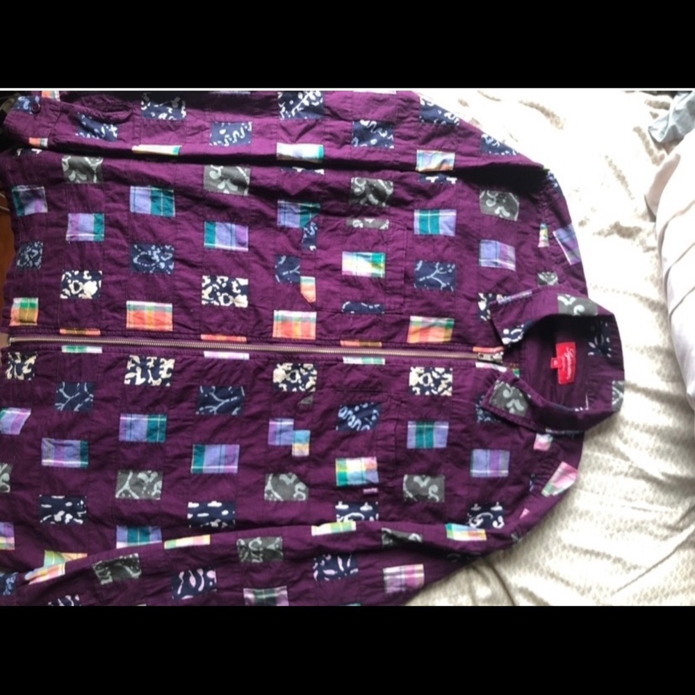 Supreme patches work shirt (zip up)